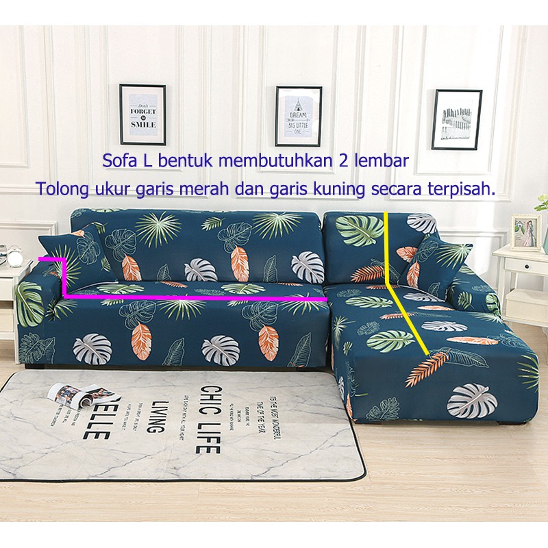 Cover Sofa Sarung Sofa 1/2/3/4 Seater Sofa Cover Krem/Beige Elastic Sarung bantal sofa Cushion Protector Covers