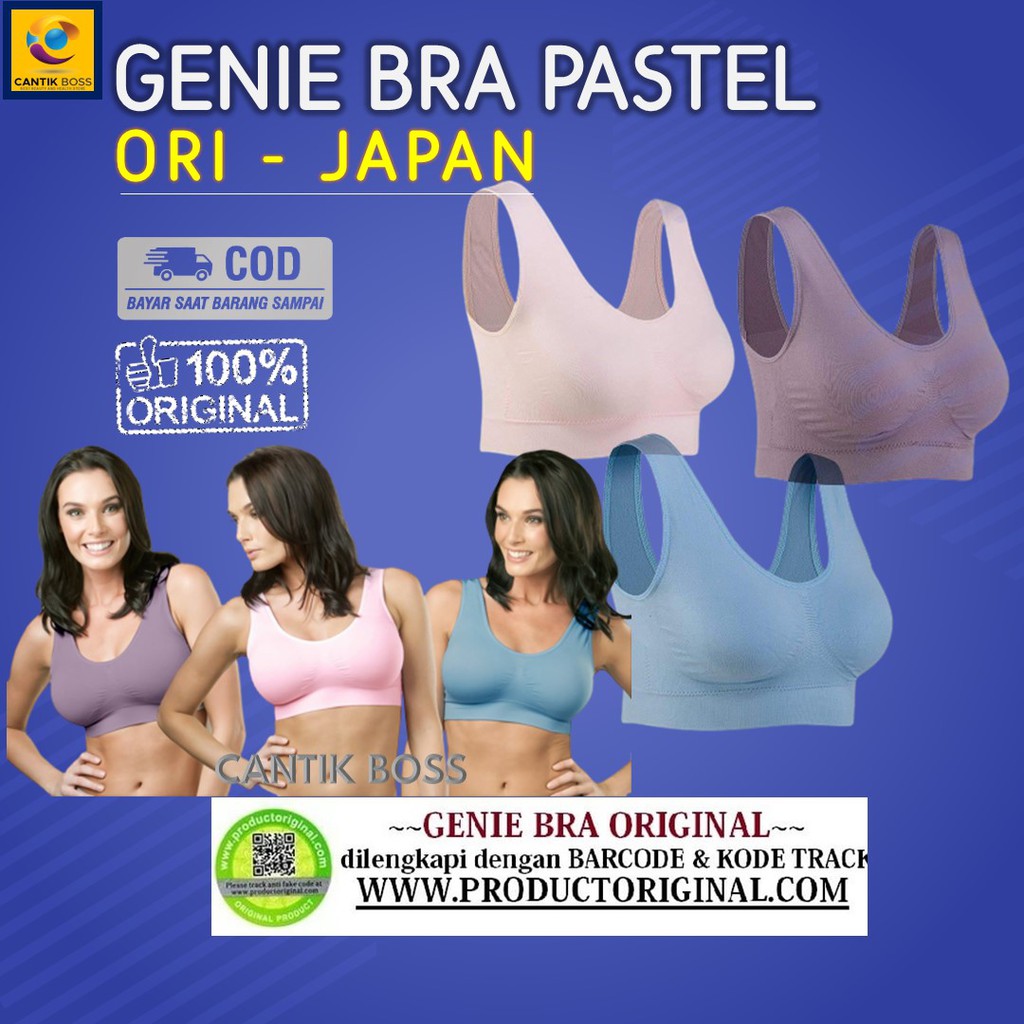Genie Bra Isi 3 Bh Beha Bra Wanita Tanpa Kawat Sport Olahraga Gym Fitnes Yoga Jumbo Big Size Murah U