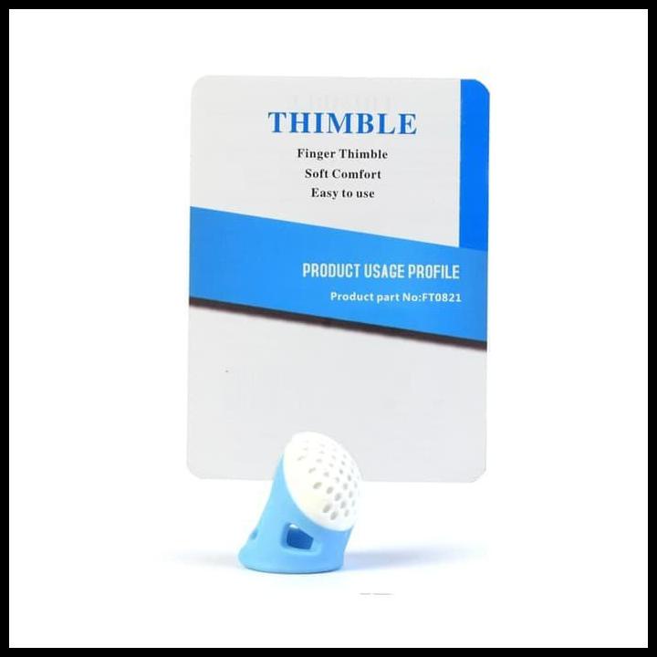 ALAT PELINDUNG JARI UNTUK MENJAHIT / HELM PELINDUNG JARI PLASTIK / THIMBLE PLASTIC CC-8196 SMALL BLUE