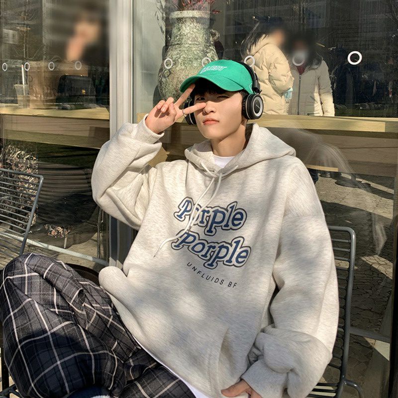 Hoodie Harajuku PORPLE PURPLE (S - 6XL) Jaket Lilac Lavender BIGSIZE OVERSIZE Korean Style Unisex Jumper Fleece