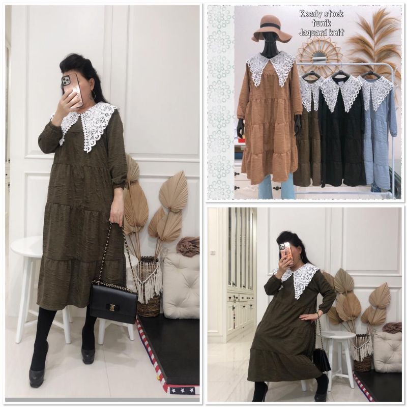 TUNIK CANTIK JAGUAR KNIT S&M SHERLEEN/DRES MIDI JAGUAR KNIT