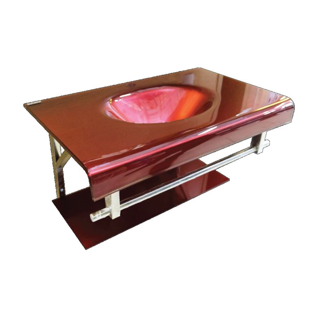 RRMS Klaus Glass Deportivo Maroon Wastafel dan Kabinet Kamar Mandi