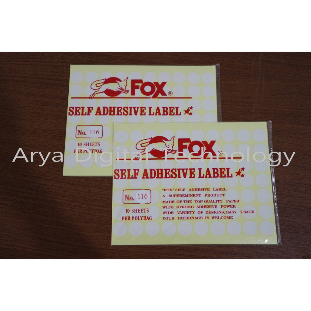 

Kertas Sticker Label Fox No 116 Kertas Stiker Tempel Murah Bagus