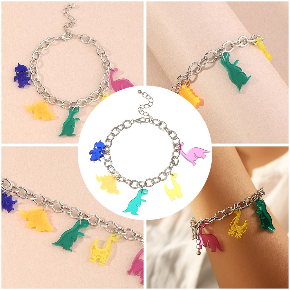 R-flower Dinosaurs Bracelets Woman Lucu Resin Akrilik