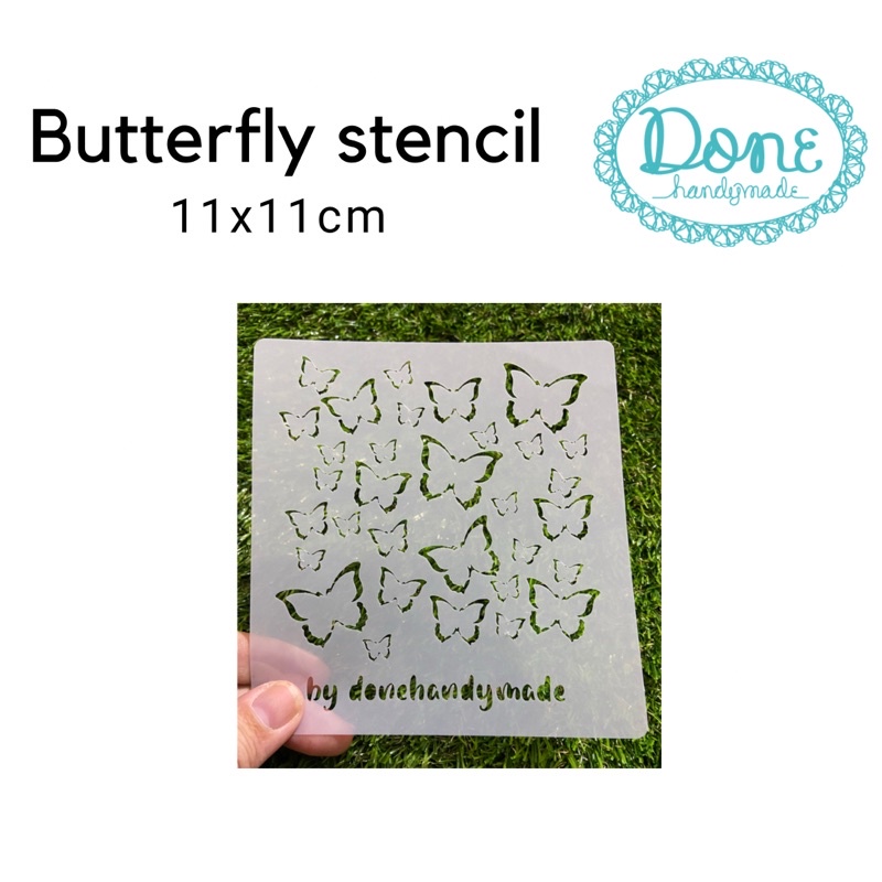 Texture sheet scrapbook kupu kupu butterfly clay kain dinding stencil clay alat decoupage scrapbook donehandymade done handymade jual bahan kerajinan tangan