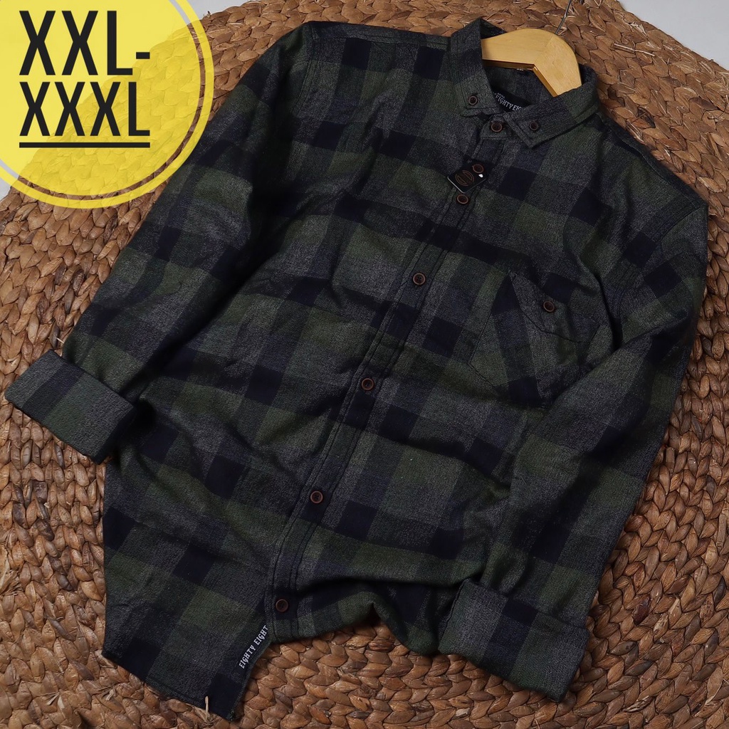 (JUMBO XXL XXXL)KEMEJA FLANEL JUMBO PRIA  BRILL EIGHTY EIGHT KEMEJA BIG SIZE KEMEJA OVER SIZE KEMEJA
