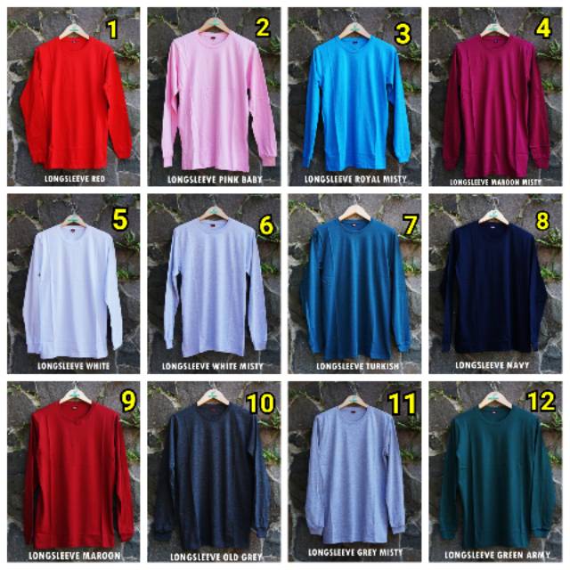 Kaos polos panjang / kaos panjang / longsleeve premium / kaos pria / kaos polosan / kaos green army