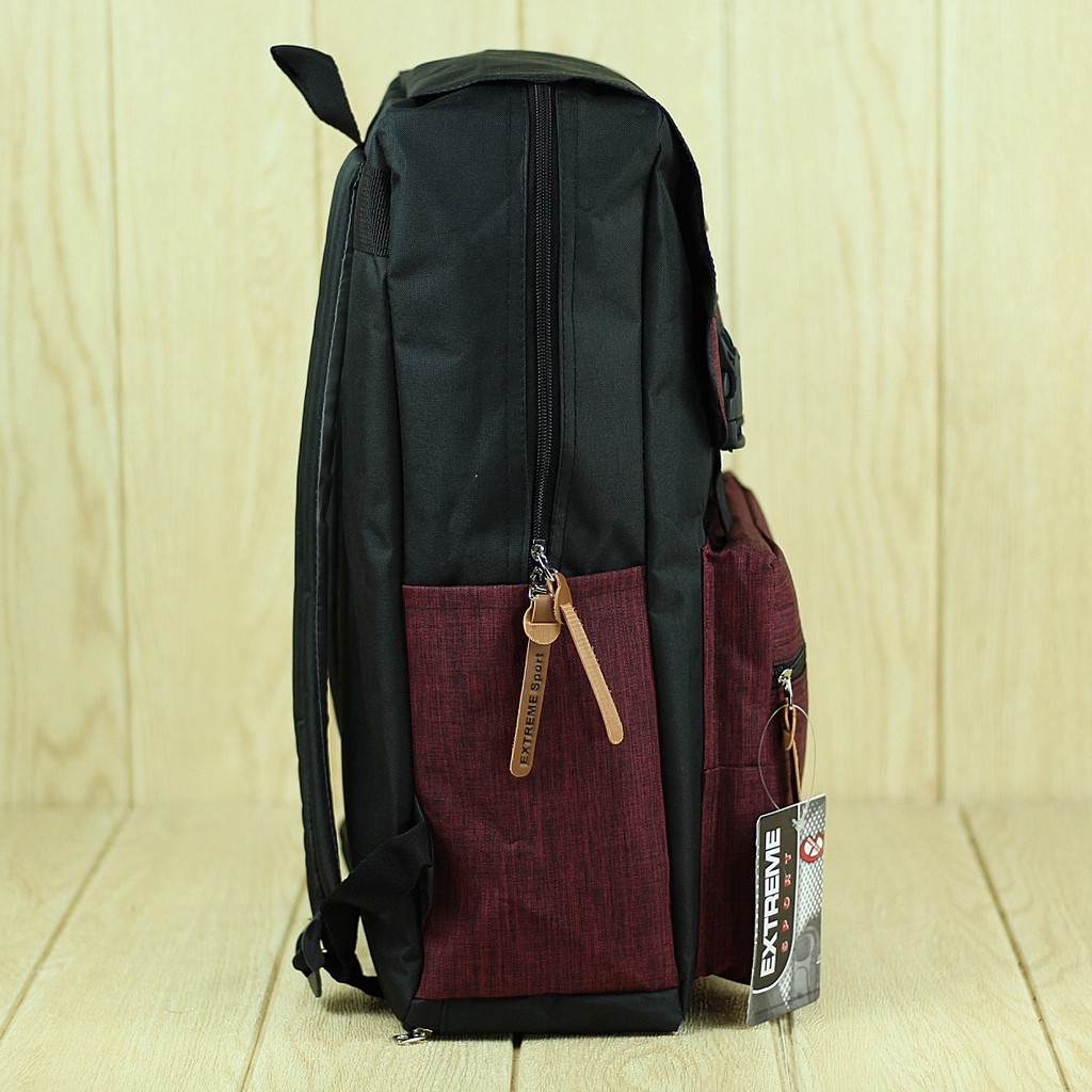 Tas Ransel Gendong Cewe Cowo Distro Extreme Merah Tua Kece Stylish