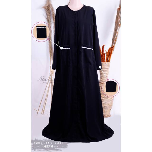 Gamis jet black Abaya Saudia GR.1