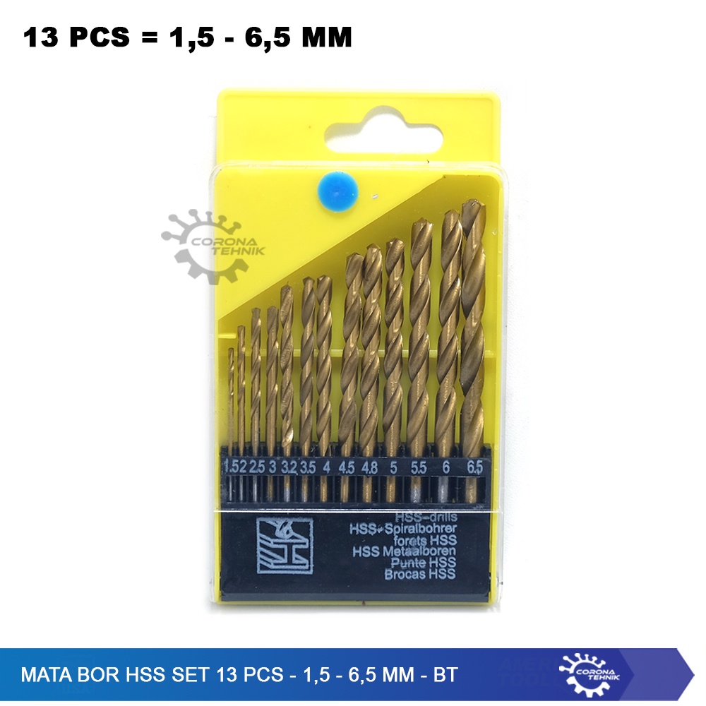 BT - Mata Bor HSS Set 13 Pcs - 1,5 - 6,5 mm