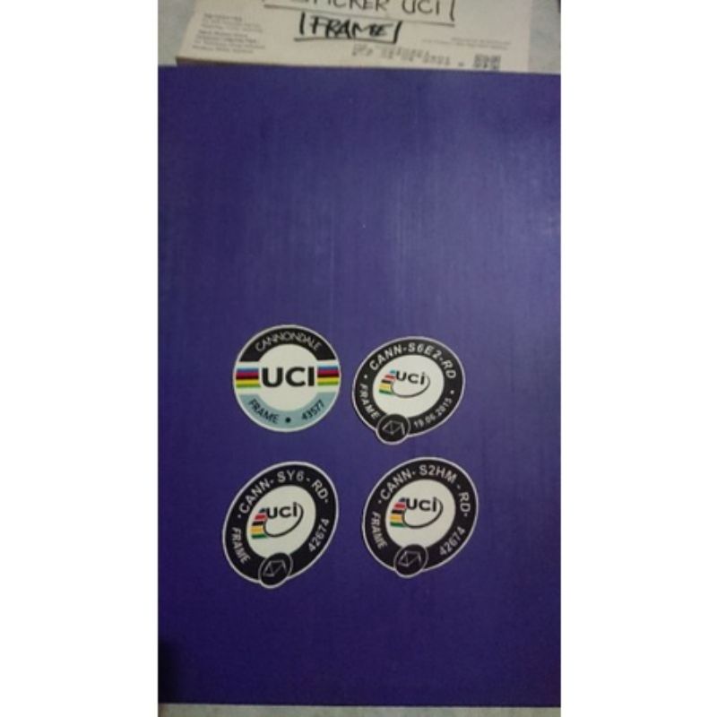Sticker-Stiker-Decal-Tempelan-Logo-Label Cannondale UCI Frame Aproved Road Bike Roadbike Sepeda Bala