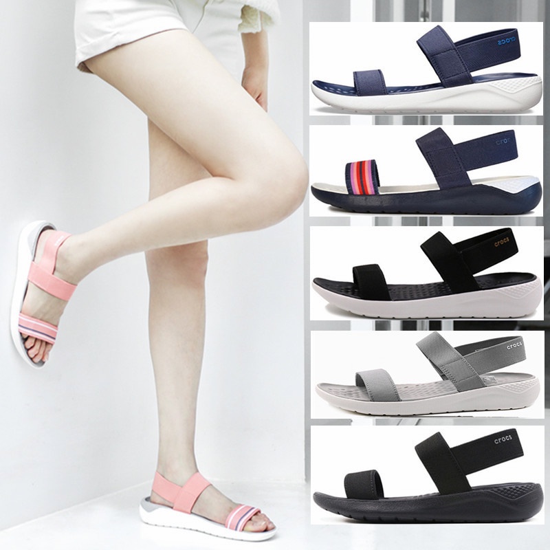 Crocs Sendal Crocs / Literide Sandal Tali 1 Wanita / Sandal Karet / Sendal suster / perawat 05106