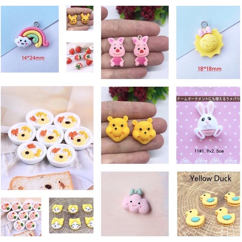 Aneka resin clay charm gantungan masker kalung gelang anak [part 1]