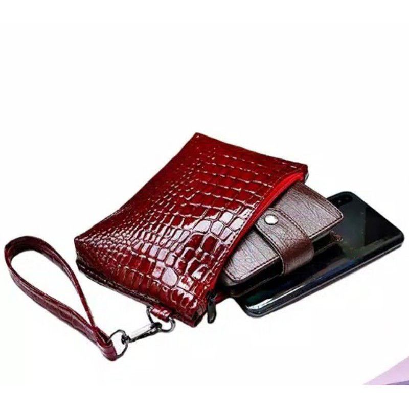 Dompet Wanita Pouch Croco Impor Dompet Hp Fashion Korea