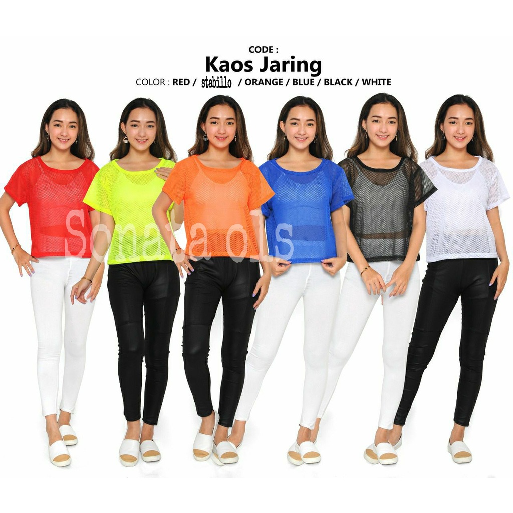 Sonata Ols - Kaos Jaring / Atasan Jaring / Crop Jaring / Jala / Kaos Jaring Wanita tanpa Dalaman