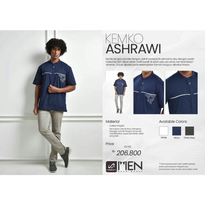 Kemko Ashrawi Rabbani - Kemko Rabbani Lengan Pendek - Baju koko rabbani - Baju Koko Lengan Pendek Hi