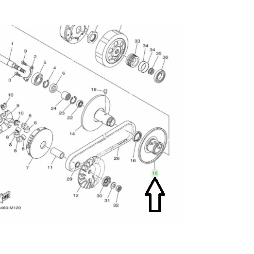 SECONDARY SLIDING PULY PULI PULLY PULLEY ATAS MIO J SOUL GT FINO FI XRIDE X RIDE 115 ORIGINAL YGP 54P-E7670-00