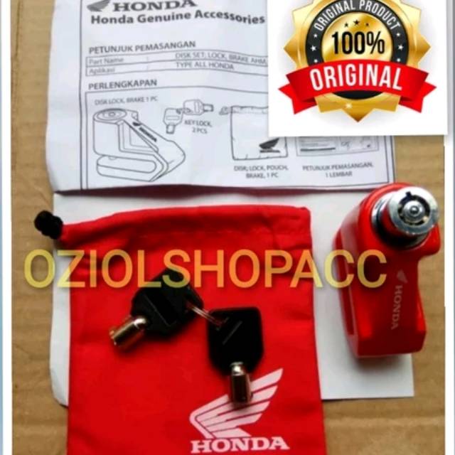 Gembok cakram original honda asli bersertifikat ahm bisa buat semua merk motor