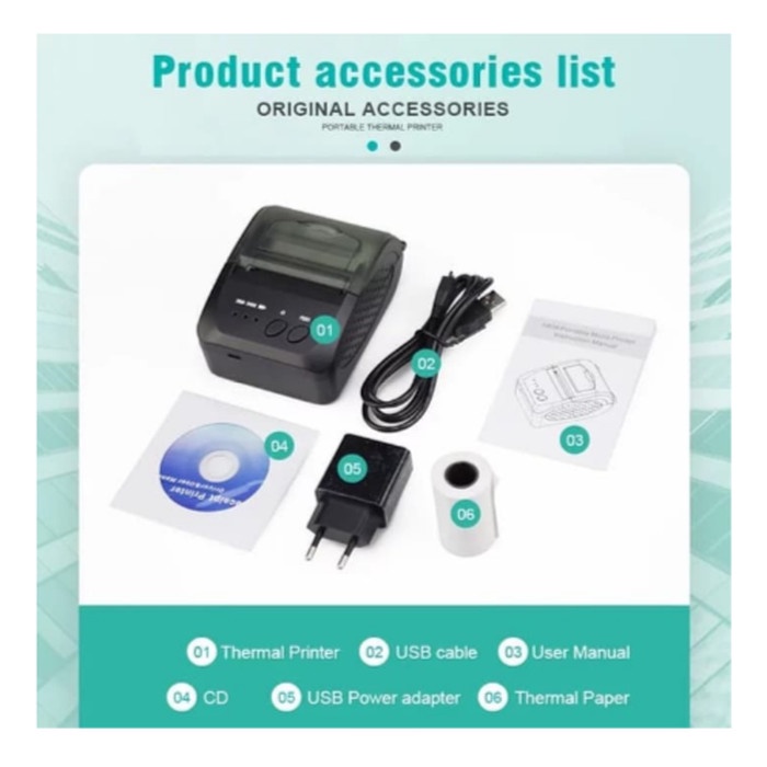 Mini Printer Kasir VRtec V29DD Bluetooth Portable Thermal POS
