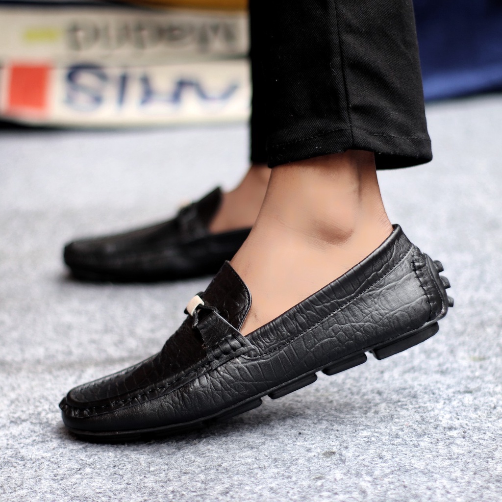 ENOZ X ZARCO - SLOP FORMAL ORIGINAL PRIA KULIT SAPI ASLI SLIP ON KASUAL KERJA SANTAI COWO SEPATU SANDAL CASUAL KEREN MODIS ORI