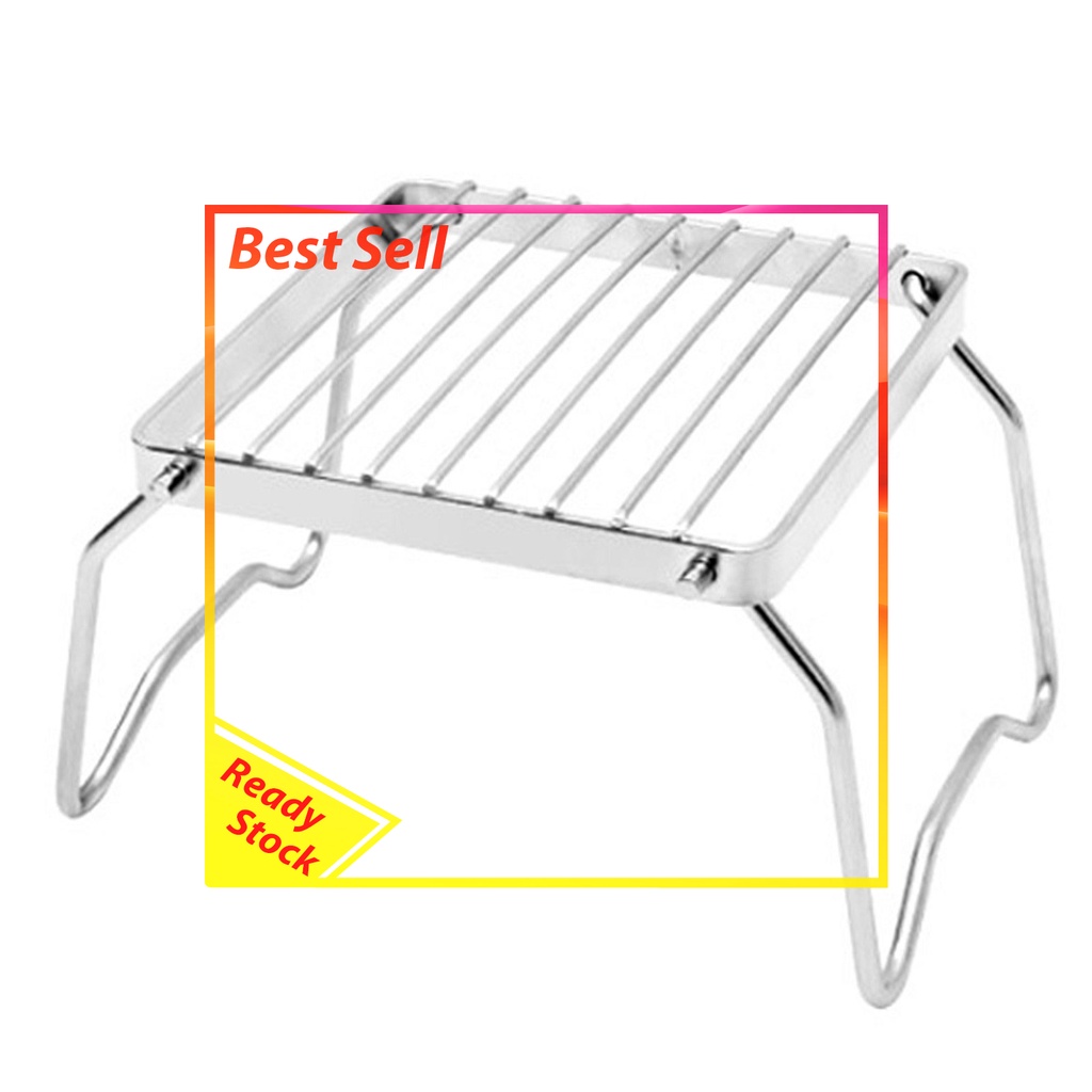 Gas Stove Stand Outdoor Camping Backpacking Barbeque Grill Rack for Fire