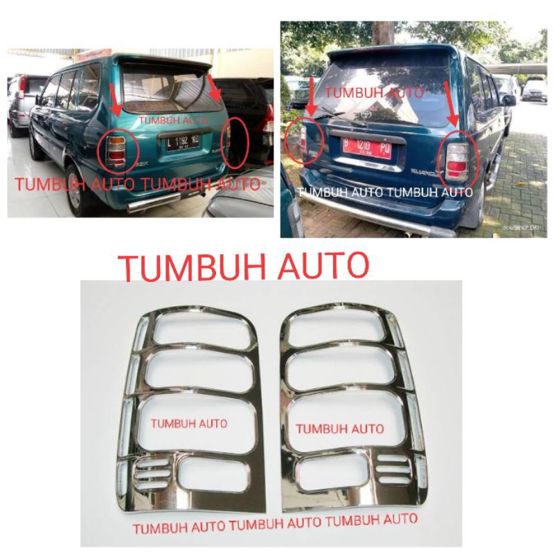 Garnish Stoplamp Lampu Belakang 2 Pcs Toyota Kijang Kapsul Krista KF 80 97 - 2001 Long Short