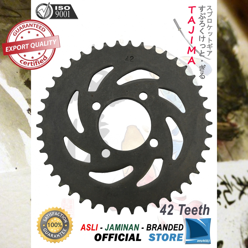 Gigi Tarik 40T ~ 50T SUZUKI Satria 2 Tak, FU Barong Gir Belakang - Rear Sprocket Gear TAJIMA-428-42T