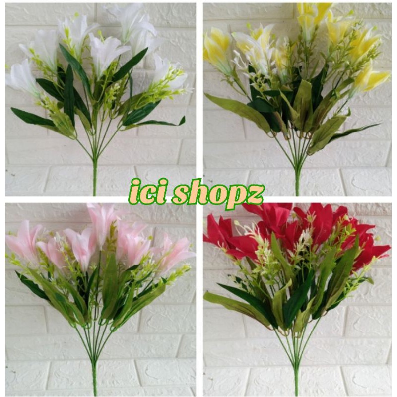 BUNGA LILY ARTIFICIAL / LILY BUNGA PLASTIL / LILY DEKORASI-5