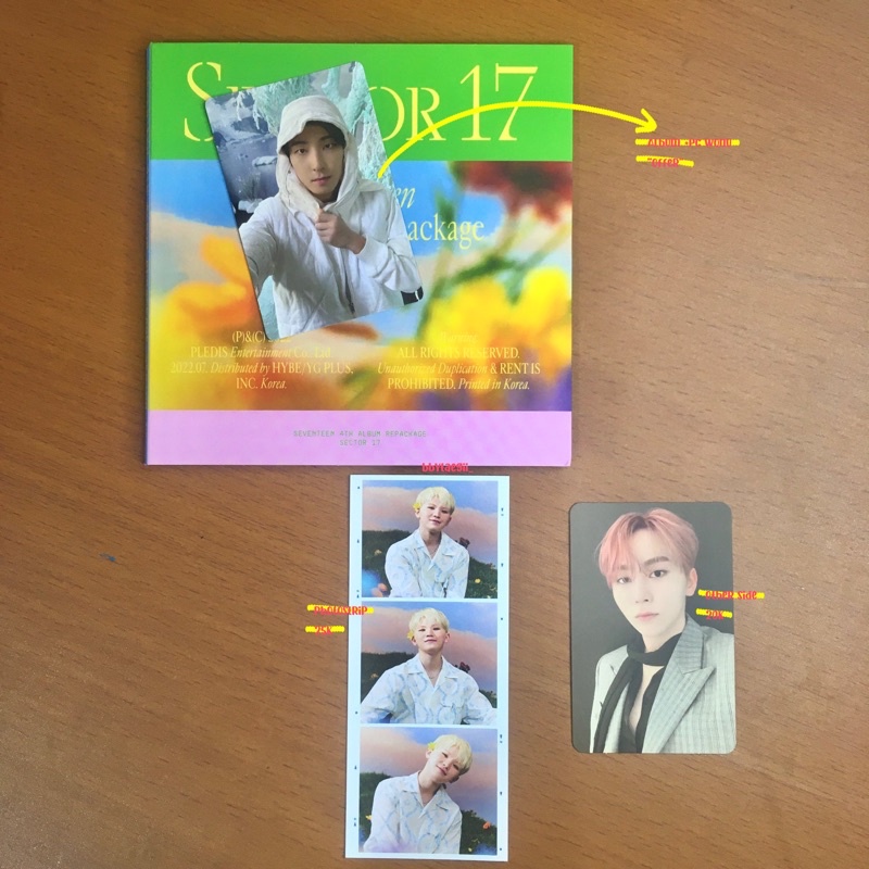 Photostrip woozi sector 17,Seungkwan other side your choice,wonu sector 17 bundle album
