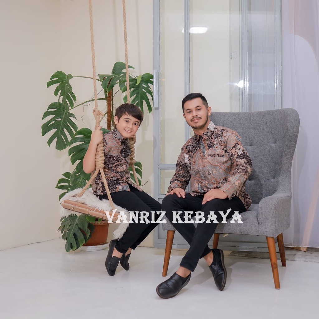 KEMEJA BATIK DEWASA COUPLE ANAK / BATIK PRIA COUPLE ANAK / BATIK ANAK COUPLE AYAH