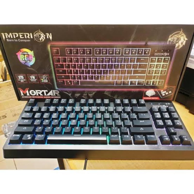 Imperion Mortar Keyboard Gaming TKL Semi Mechanical Membrane RGB