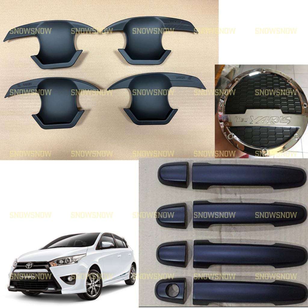 Paket Outer Handle Tank Cover Grand All New Yaris 2014 2017 Hitam Chrome