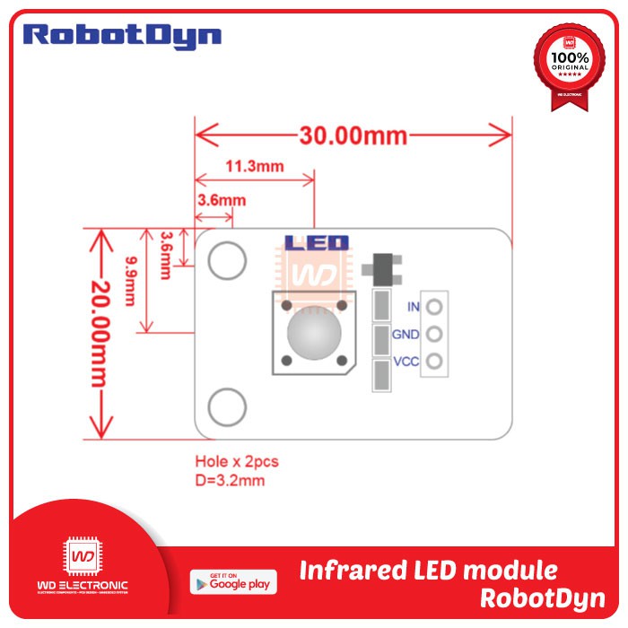 Infrared led module from RobotDyn infrared