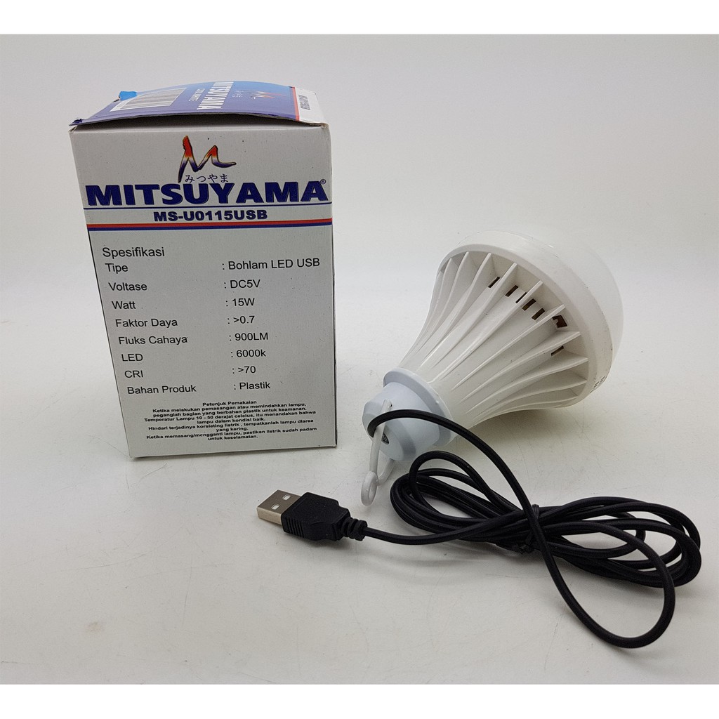 Lampu LED USB 15 watt Merk MITSUYAMA panjang kabel 1.5 meter