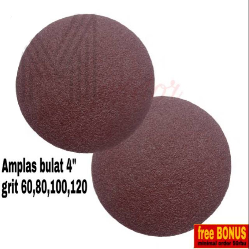 Amplas Bulat 4 Inch Grit 60 80 100 120 180 400