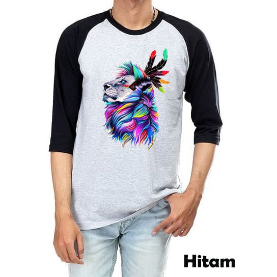 Kaos Raglan Abu Muda M61 Gambar Tiger Lengan 3/4