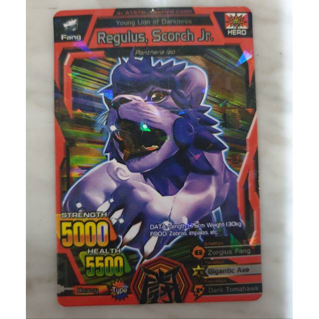 Mainan kartu animal kaiser Regulus scorch jr