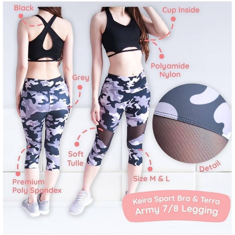 setelan senam/setalan olahraga/bra olahraga/keira tera set