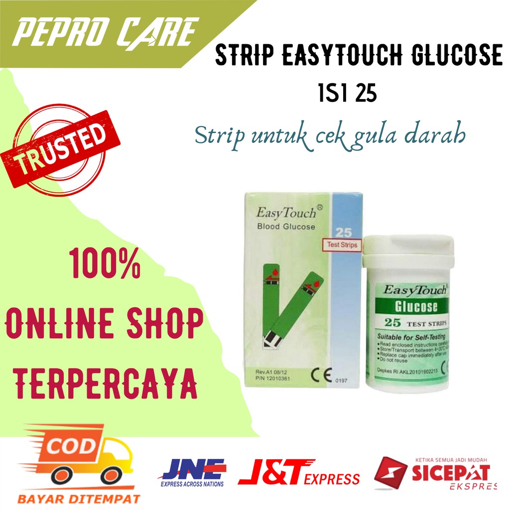 STRIP GULA DARAH EASY TOUCH GLUCOSE TEST STIK STRIP EASY TOUCH EASYTOUCH GLUCOSE GULA DARAH PPF 106