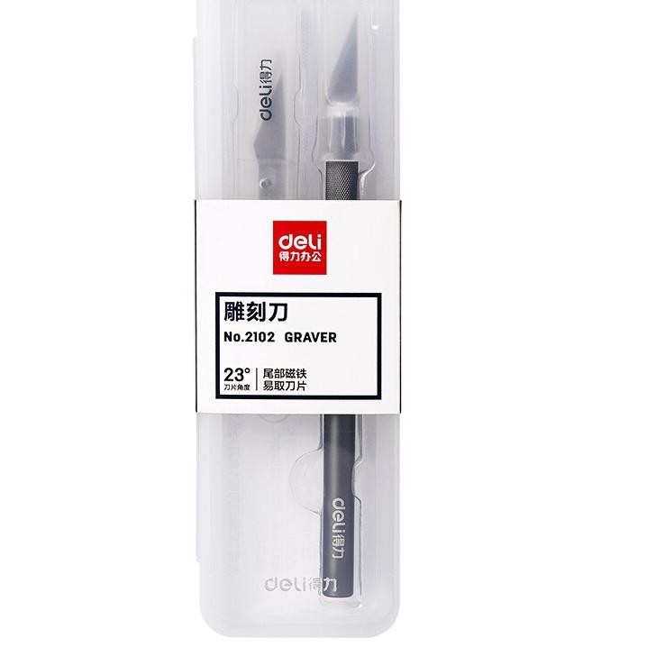 

P0FD Deli Graver / Cutter Ukir Bahan Metal, Dengan Refill 10pcs 2102 ♠Baru