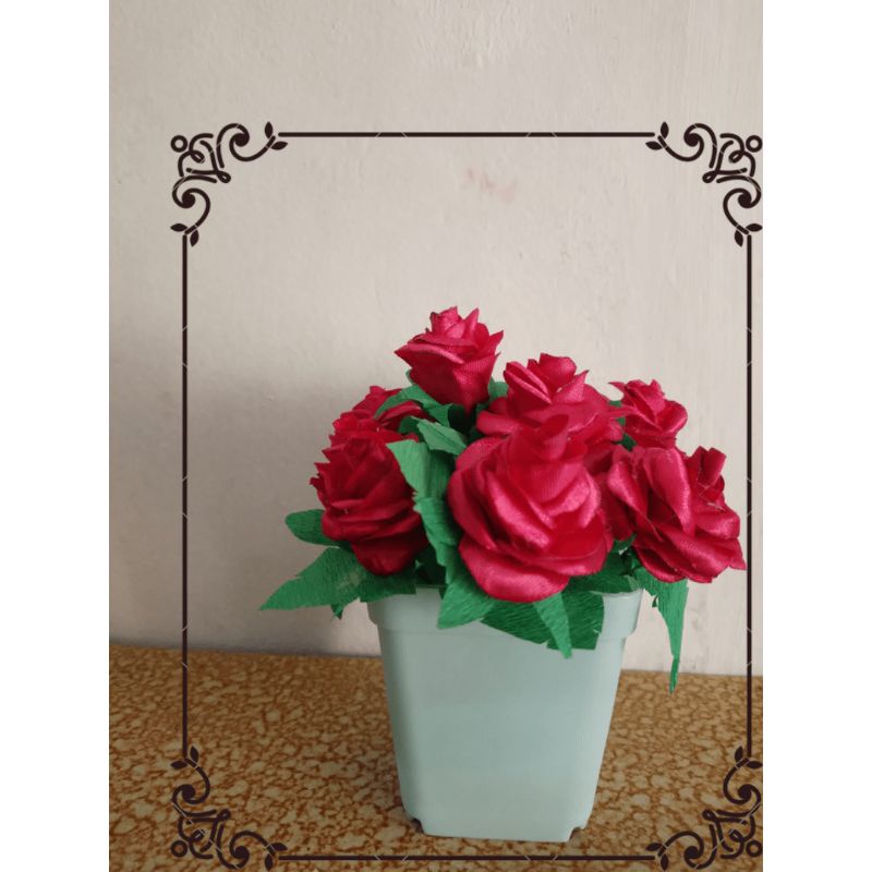 Bunga Mawar Satin hias/Bunga Meja