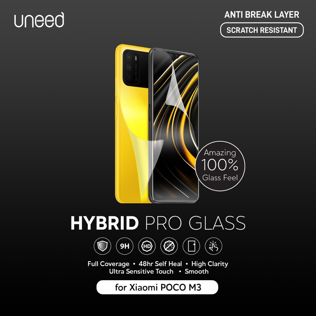 UNEED Hybrid Pro Anti Break Screen Protector Poco M3 Full Cover