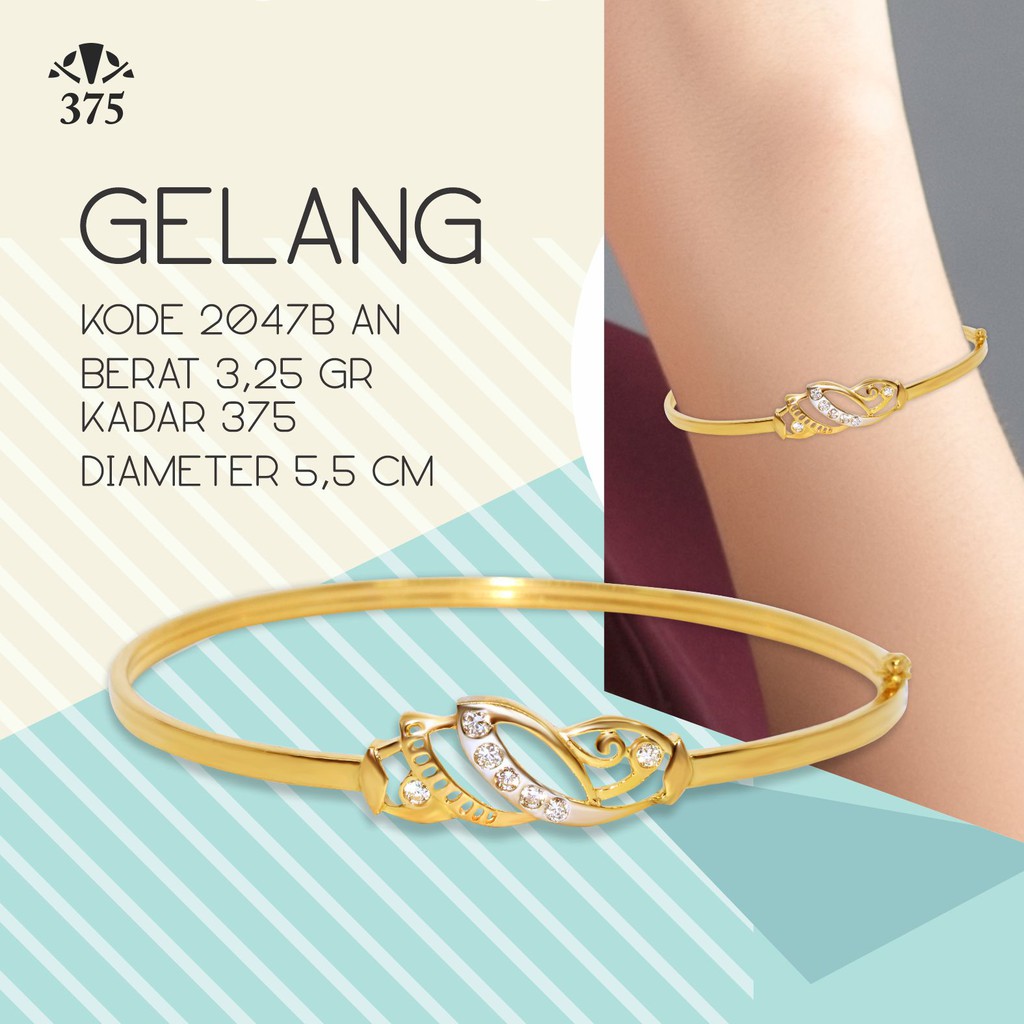 GELANG WANITA DEWASA VARIASI MEWAH ELEGANT SIMPLE EMAS ASLI