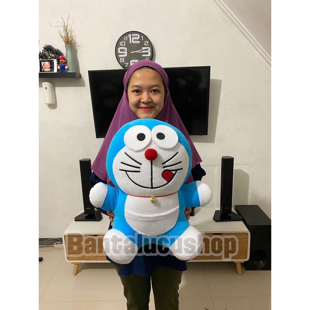 Boneka Doraemon Duduk Ukuran L Murah Bahan Halus Rapih SNI