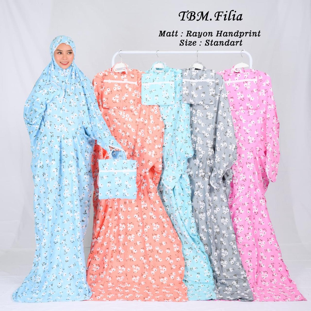 Mukena Bali Dewasa Terusan Standart Terbaru Katun Rayon Motif Bunga Batik