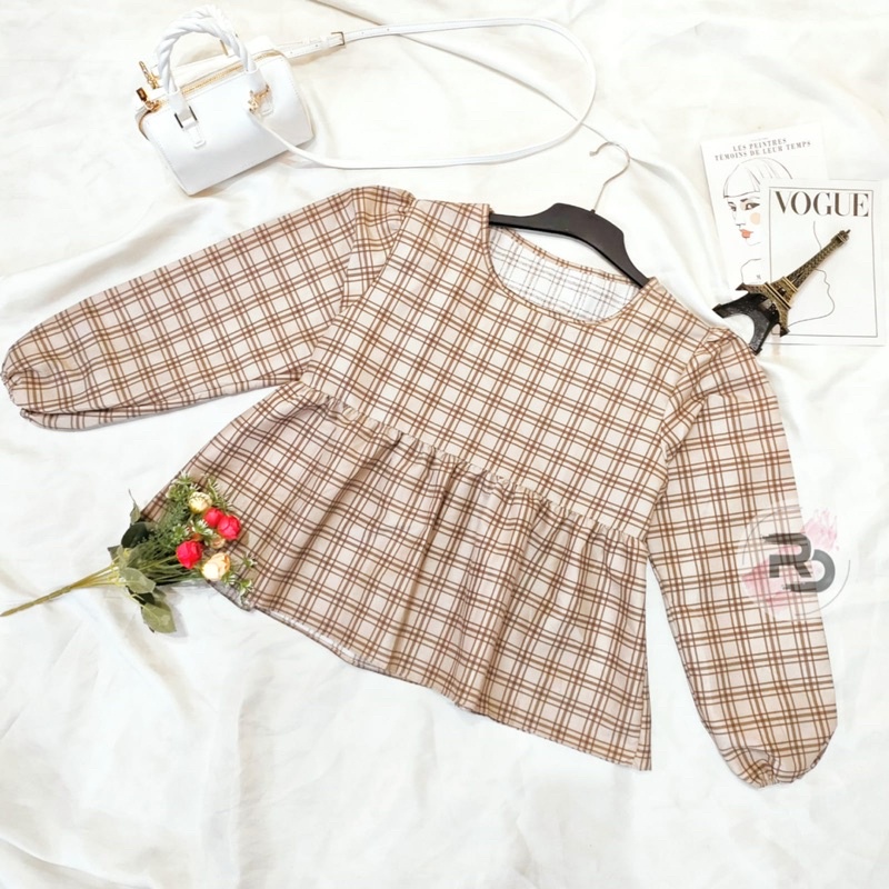 RD FASHION KOREA TARTAN BLOUSE