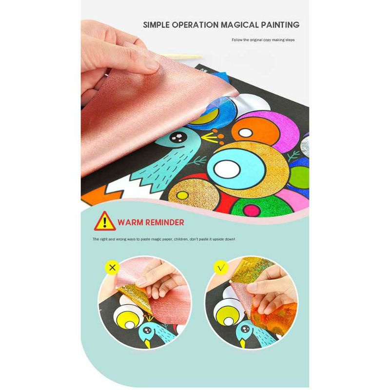 JIMITU Mainan Anak Magic Art Sticker Painting Children Toy