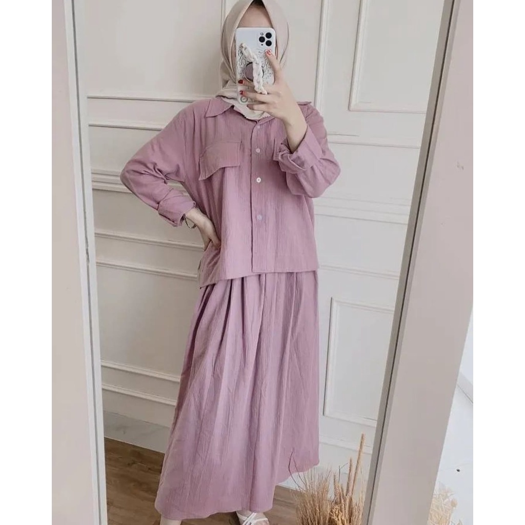 One Set ADARA Setelan Polos Wanita Terbaru 2022 Setcel Wanita Model Simple Elegan Kekinian Import On