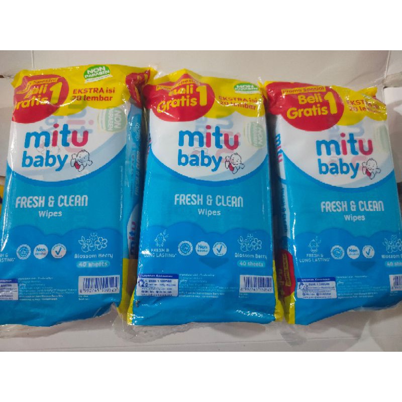 mitu baby tissue basah buy 1 get 1