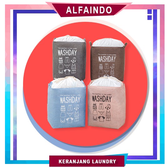 Alfaindo Keranjang Baju Kotor Cucian Keranjang Pakaian Laundry Basket KB016